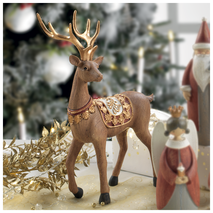 Renna in resina mascagni home 19x11x29 h. cm