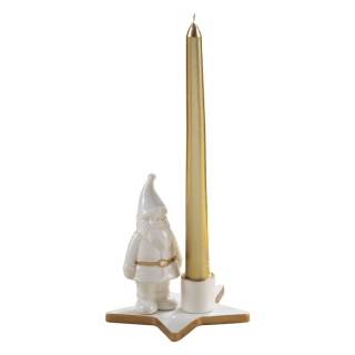 Portacandela in porcellana a forma di Santa Claus 13x12,5x13 h. cm