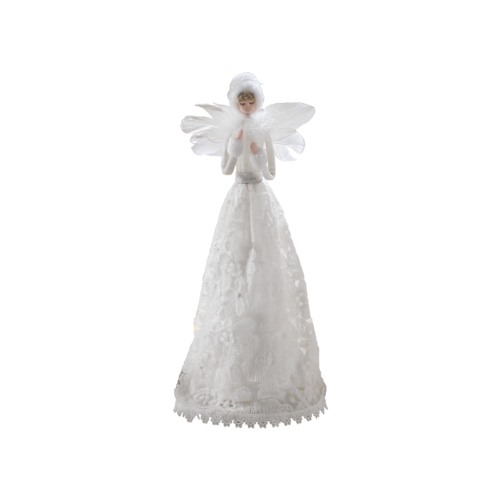 Angelo da tavolo con pizzo 11x27 cm