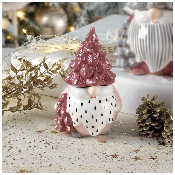 Barattolo in ceramica Santa Claus 10x8,5x16 h. cm