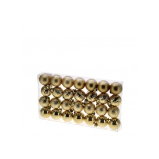 Set 28 palline di Natale oro in plastica4 finiture-diam. cm. 4