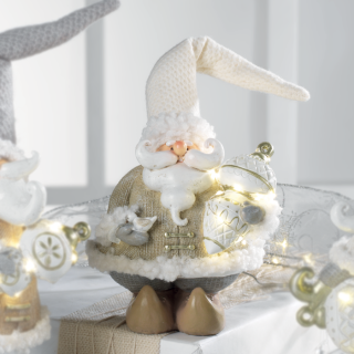 Santa Claus in resina Con luci a led 14x11x25 cm