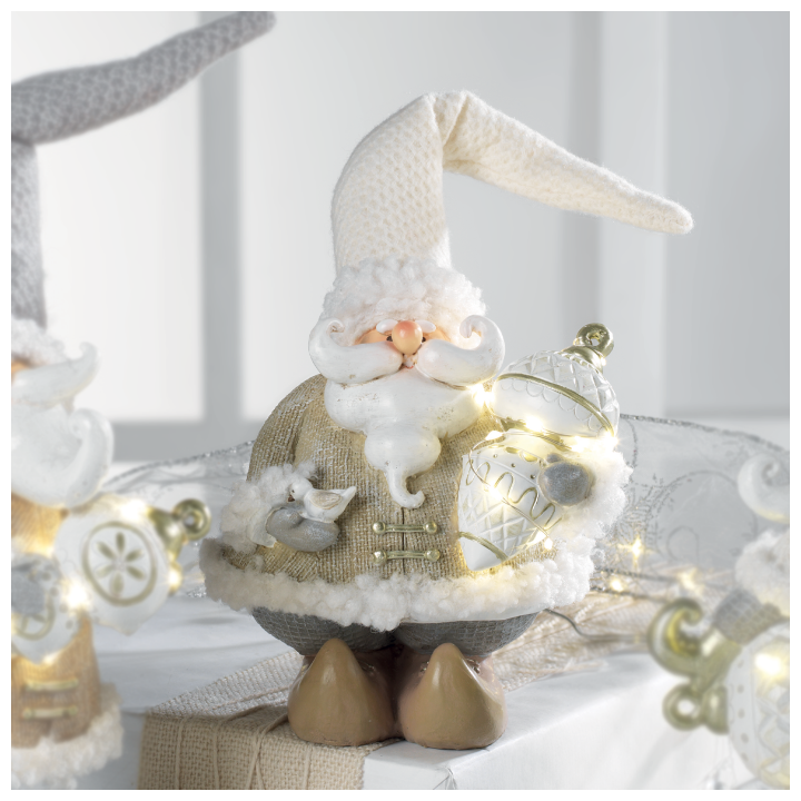 Santa Claus in resina Con luci a led 14x11x25 cm