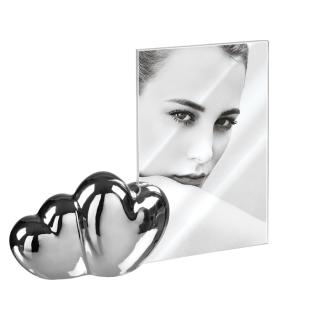 Portafoto portaritratti cuori in ceramica con acrilico orizzontale o verticale