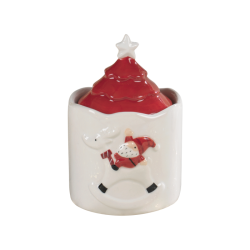 Barattolo contenitore Santa Claus in ceramica 9x8,5x13 cm