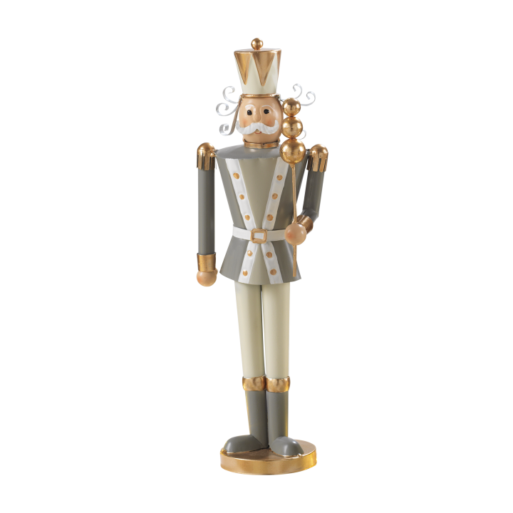 Soldato schiaccianoci in metallo con bastone 12x9,5x42,5 cm