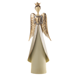 Angelo in metallo con cuore 14x9x45,5 cm