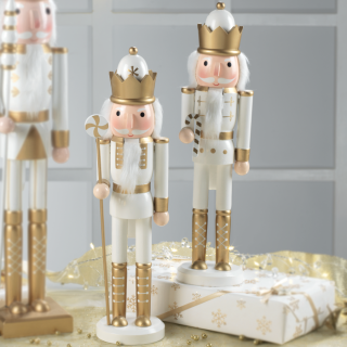 Schiaccianoci in legno oro 38 cm