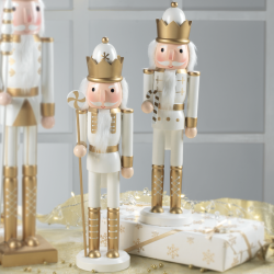 Schiaccianoci in legno oro 38 cm