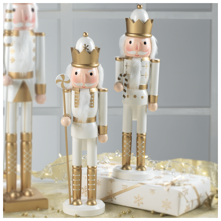 Schiaccianoci in legno oro 38 cm