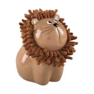 Salvadanaio leone in ceramica 12,5x10,5x14,5 cm