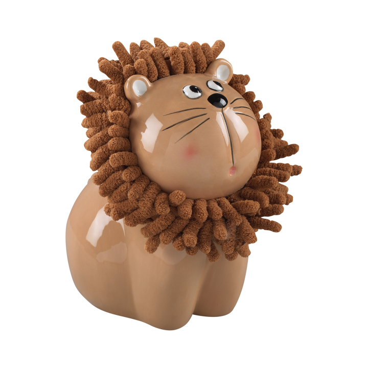 Salvadanaio leone in ceramica 12,5x10,5x14,5 cm