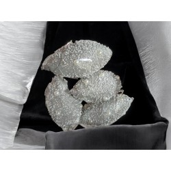 Decorazioni sfere ovali con perle addobbi argento pezzo singolo