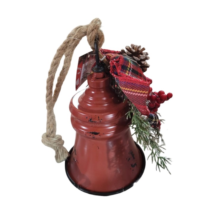 Decorazione in ferro da appendere mod. campana-ass. 3 colori-diam. cm. 12,5 x h. cm. 20