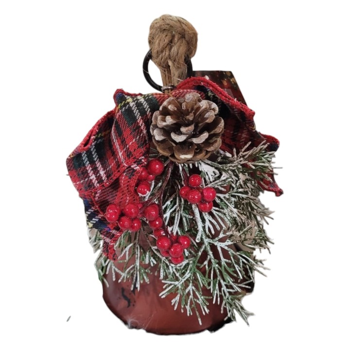 Decorazione in ferro da appendere mod. campana-ass. 3 colori-diam. cm. 12,5 x h. cm. 20