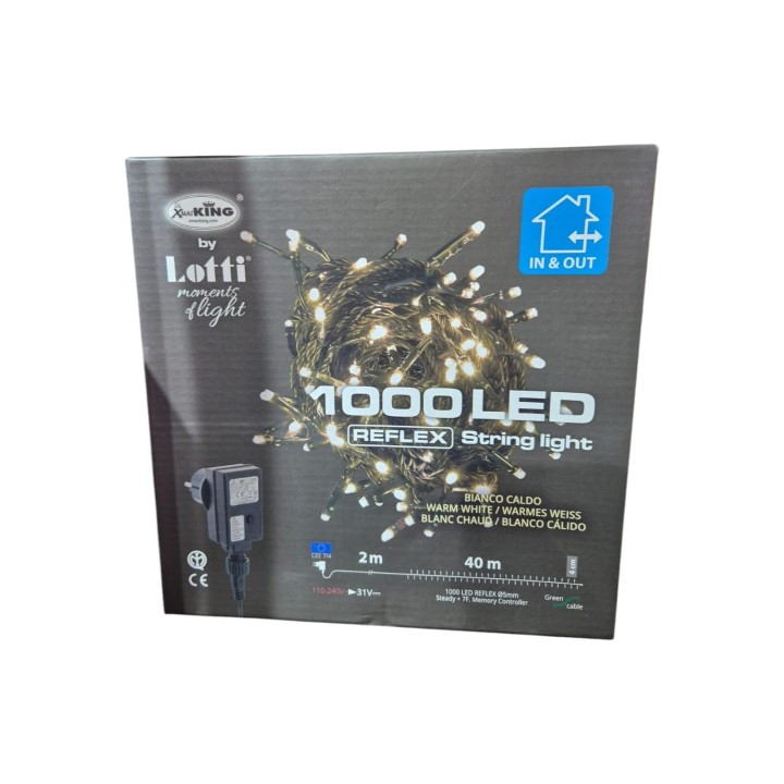 Catena verde 1000 led luce calda 40 metri 8 giochi in/out |…