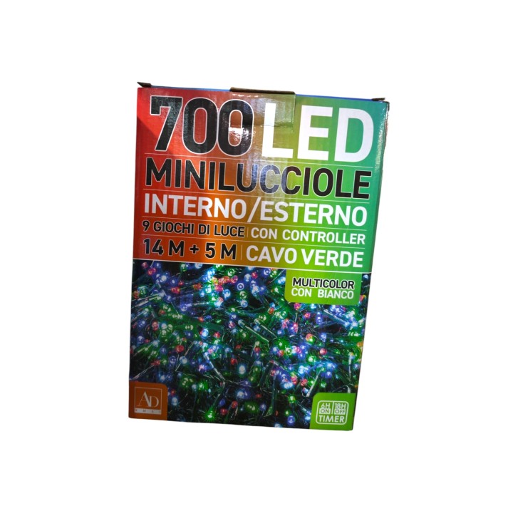 Catena luminosa 700 minilucciole LED multicolore
