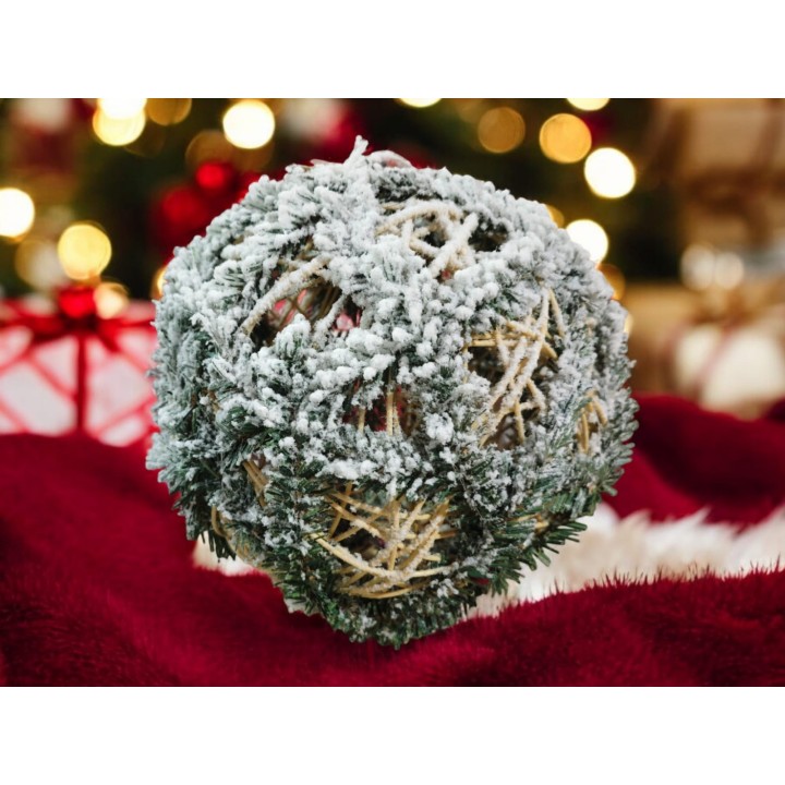 Sfera in rattan con 30 led 25 cm