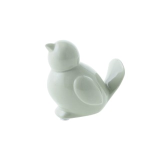 Uccellino statuetta in ceramica Petit bianco crema