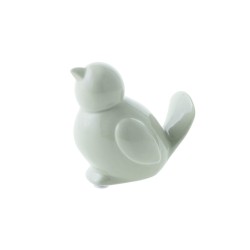 Uccellino statuetta in ceramica Petit bianco crema