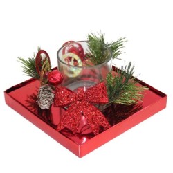 Bicchiere con candela 15,3x9 cm