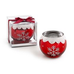 BICCHIERE PORTACANDELA FIOCCO NEVE
