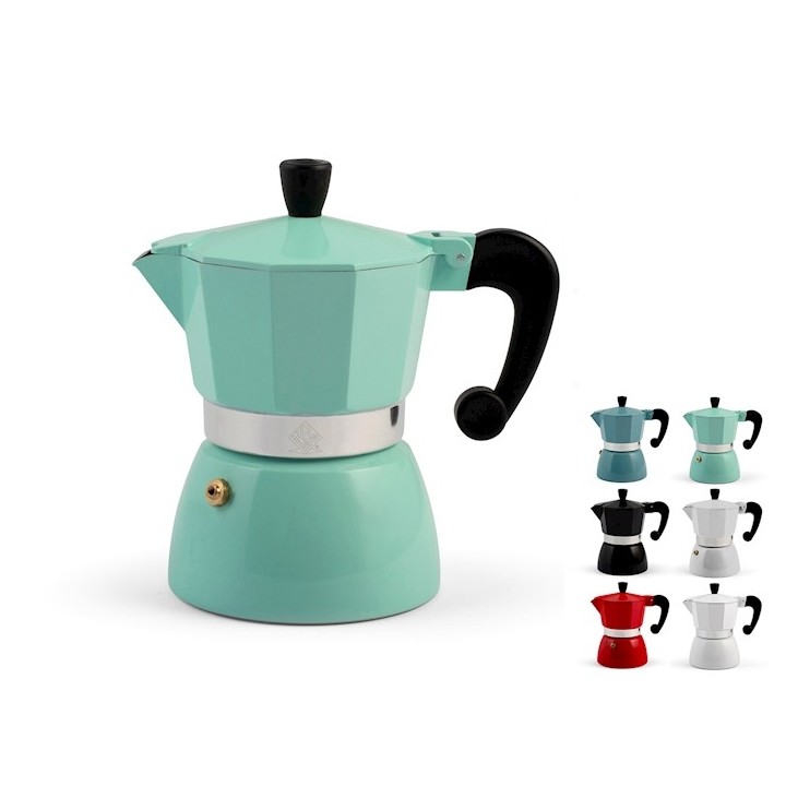 Caffettiera brigitte in alluminio 3 tazze colori assortiti