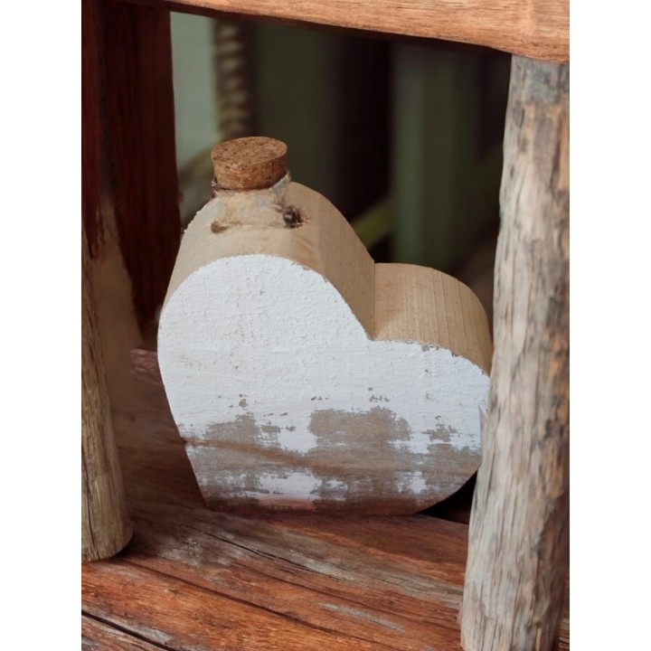 Vaso monofiore forma cuore in legno o profumatore 12 cm |…