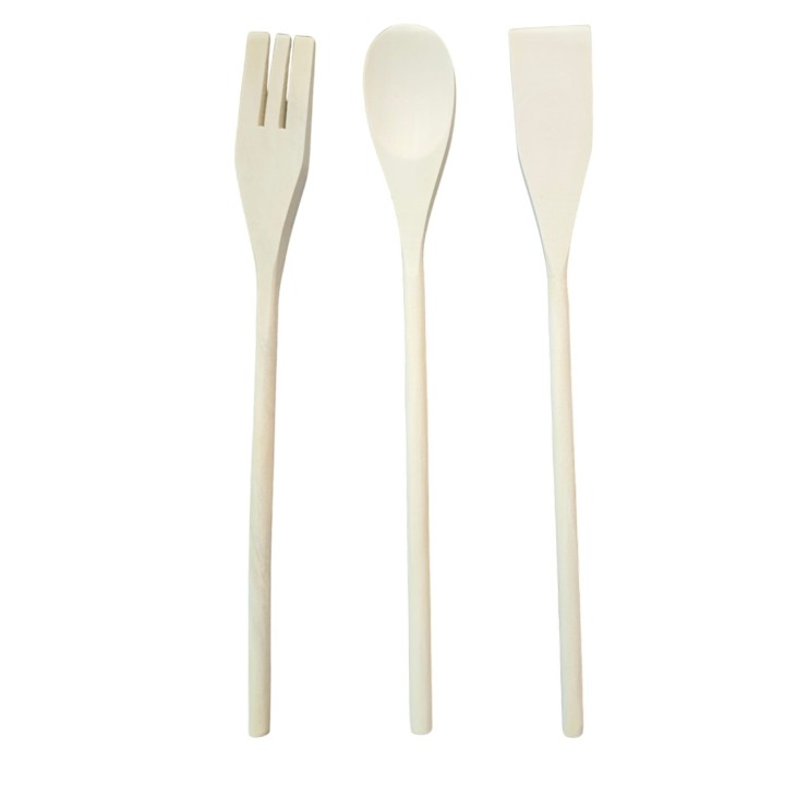 Set di utensili 3 posate in legno cm 30
