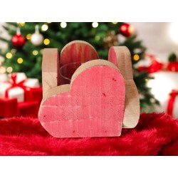 Portacandela cuori rossi 14x14 cm