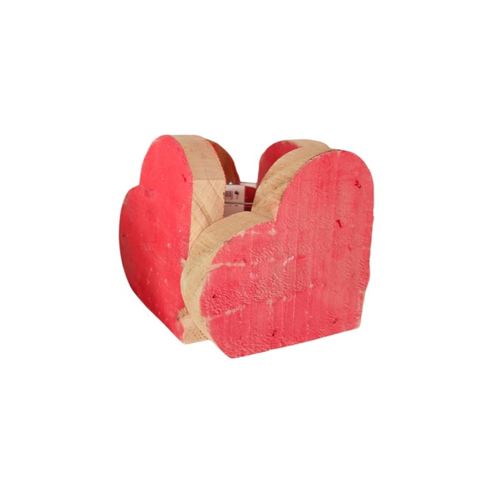 Portacandela cuori rossi 14x14 cm | CarinCasa