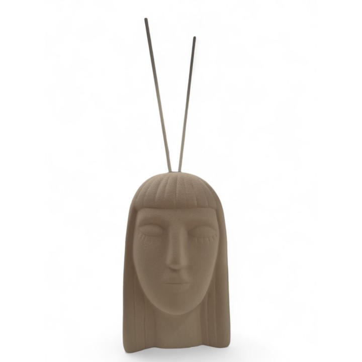 Viso donna testa Egiziana tortora ilary queen 9x14 cm