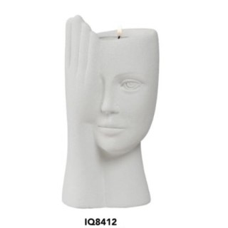 Viso Volto mano portacandela gres 9x18 cm ilary queen |…