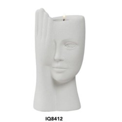 Viso Volto mano portacandela gres 9x18 cm ilary queen