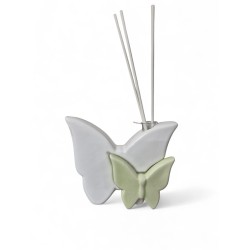 Profumatore farfalla bianca e verde 13x10 cm Ilary Queen