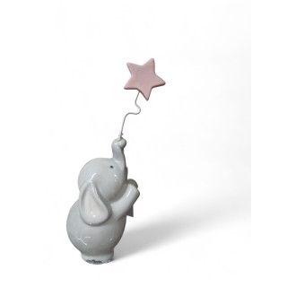 Elefante con stella rosa 18 cm | CarinCasa