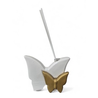 Farfalla bianca e oro profumatore 13x10 cm Ilary Queen