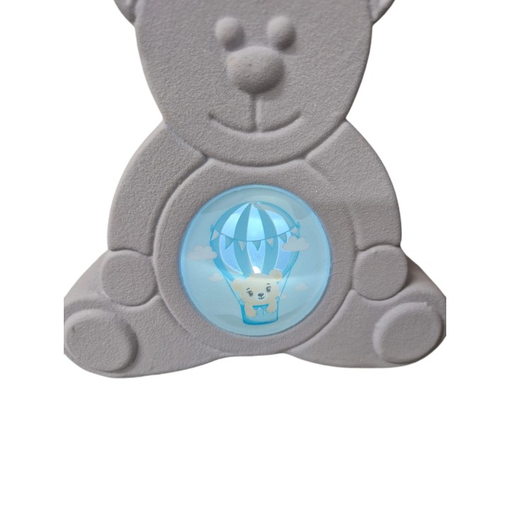 Orso Led celeste gres con plex bimbo 13x13 cm Ilary Queen |…