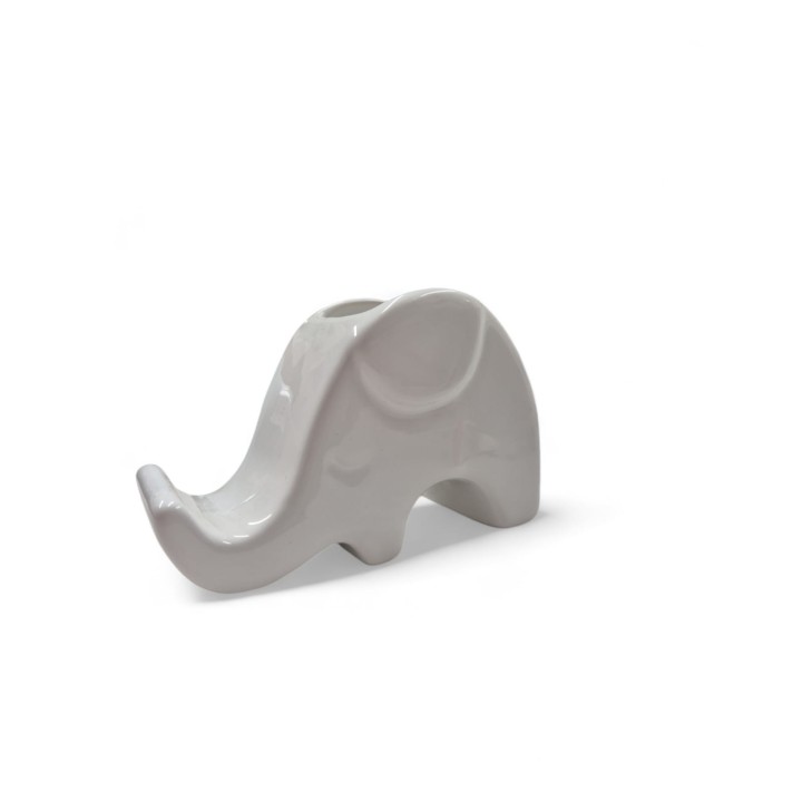 Elefante porcellana porta cellulare bianco lucido 13x8,5 cm…