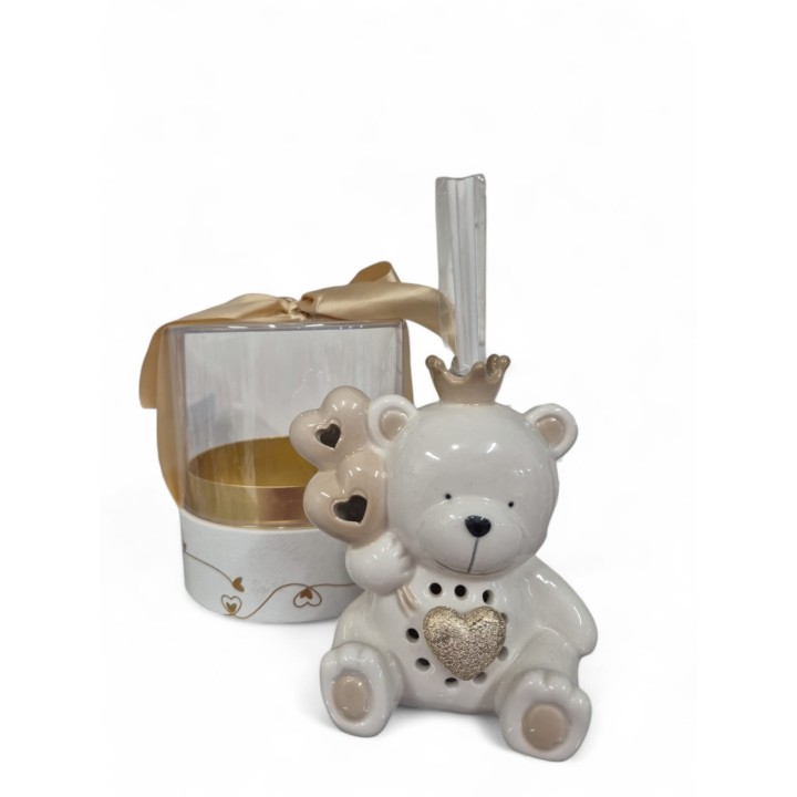 Profumatore orsetto grande con corona harmony 8x7,5x12h cm
