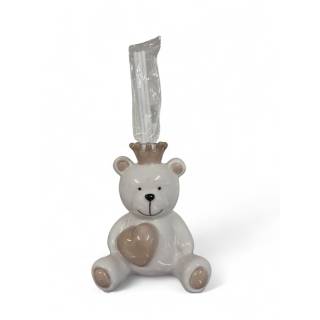 Profumatore orsetto bianco e tortora 7,5x7x10h cm harmony