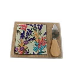 Tagliere con coltello lavanda 18x14 cm con coltello Debora Carlucci