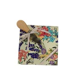 Tagliere medio 15 cm maiolica lavanda debora carlucci con coltellino