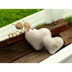 Profumatore doppio cuore ceramica harmony decoro albero della vita 17x11 cm