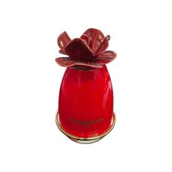 Porta candela rosso fiore bordeaux 15x8.5 cm madrhelen