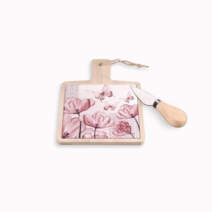 Tagliere ceramica legno farfalla e fiori Fantin 17x12 cm |…