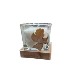 Candela Angelo 6x6x7 cm regali di cuore