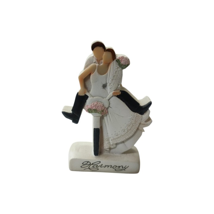 Sopratorta Coppia sposi in bici frontale harmony 8x11 cm |…