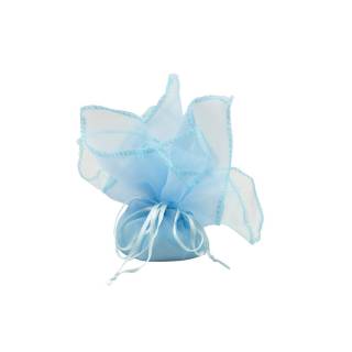 Fazzoletto Organza Celeste Con Tirante Conf. Da 12 Pz