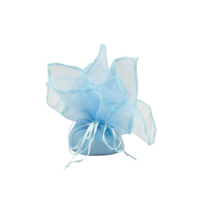 Fazzoletto Organza Celeste Con Tirante Conf. Da 12 Pz